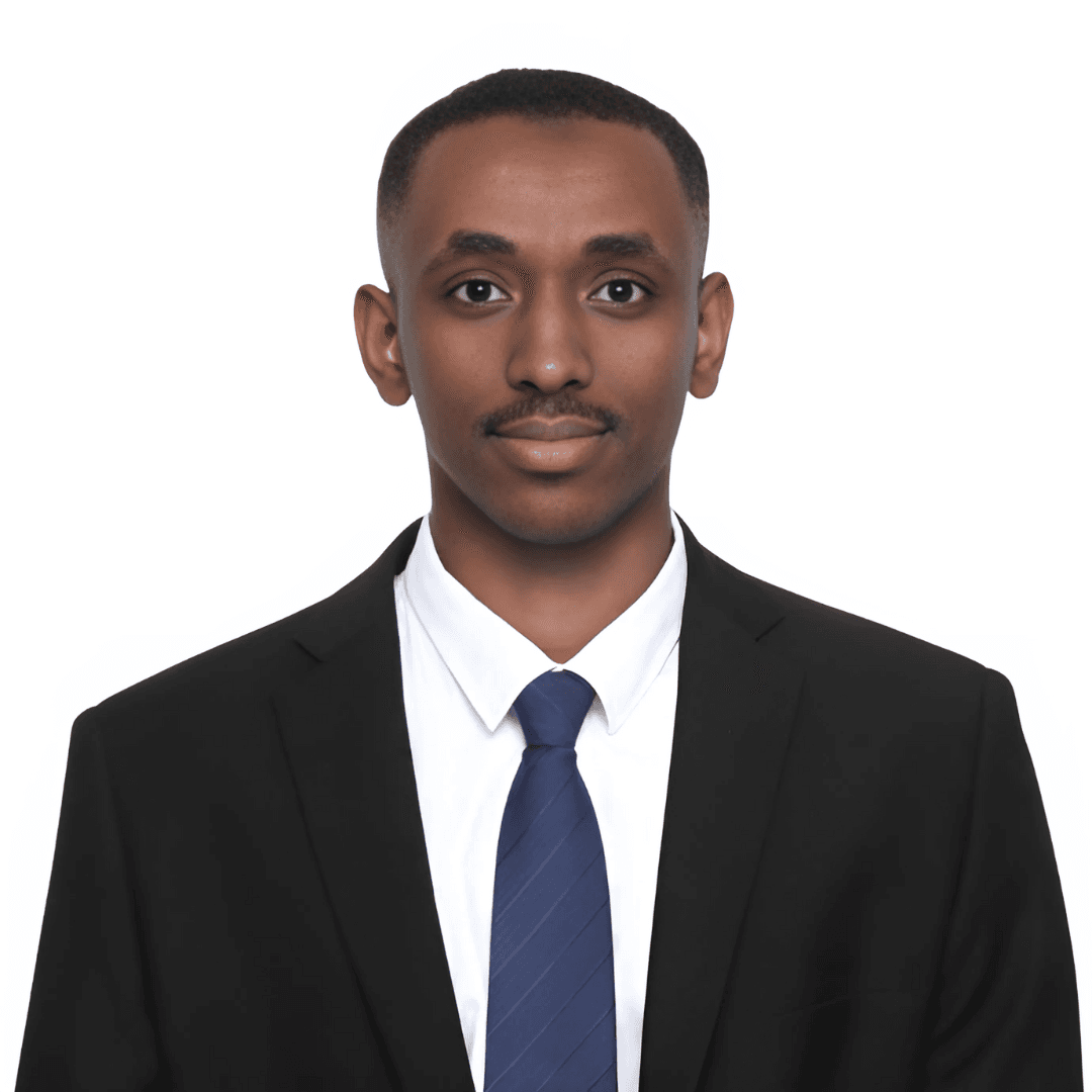Portrait of Biniyam Gashaw with a computer-vision detection overlay